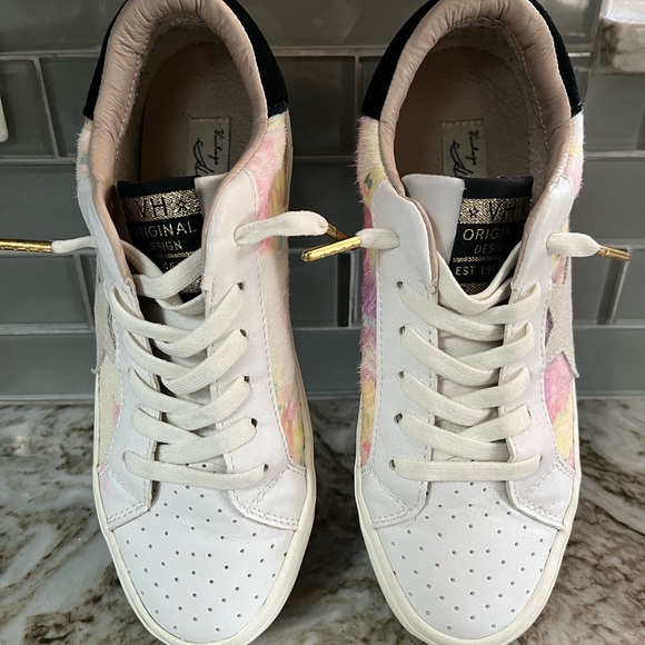 Vintage Havana Rory Tie Dye Leather Calf Hair Sneakers SZ 7 - Picture 3 of 8